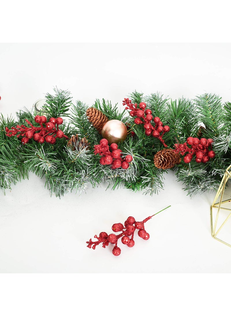 Artiflr Artiflr 14 Pack Christmas Glitter Berries Stems  7.8 Inch Artificial Christmas Picks for Christmas Tree Ornaments  DIY Xmas Wreath  Crafts  Holiday and Home Decor  Red  - Image 2