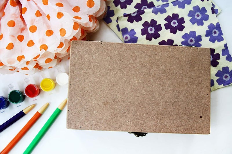 IVEI DIY MDF Box Craft - Plain MDF Wood Blank Rectangular Box for Painting, Wooden Sheet Craft, Decoupage, Resin Art Work & Decoration (Box Dimensions -8 in X 5 in X 2.5 in) - Image 3
