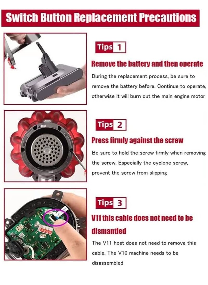 Excefore - dyson replacement parts Strong Trigger Power Switch Button Accessories for Dyson V11/V10 Cleaner Tools Supply - Image 1