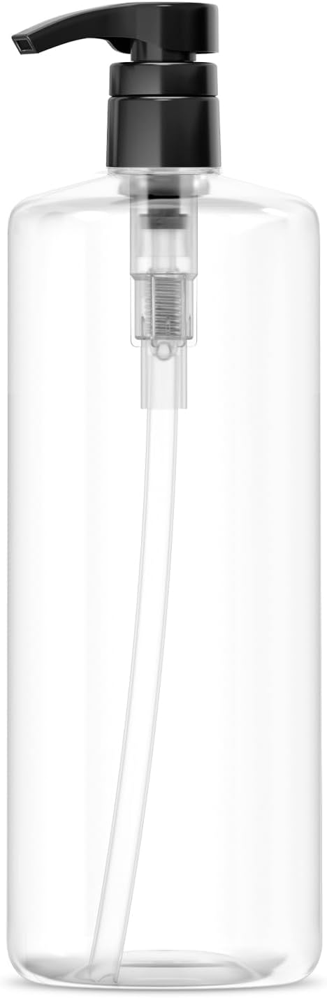 Bar5F Pump Bottle 32-Ounce 1-Liter Empty for Shampoo Conditioner Body Wash Lotion BPA-Free Crystal-Clear (Pack of 1)