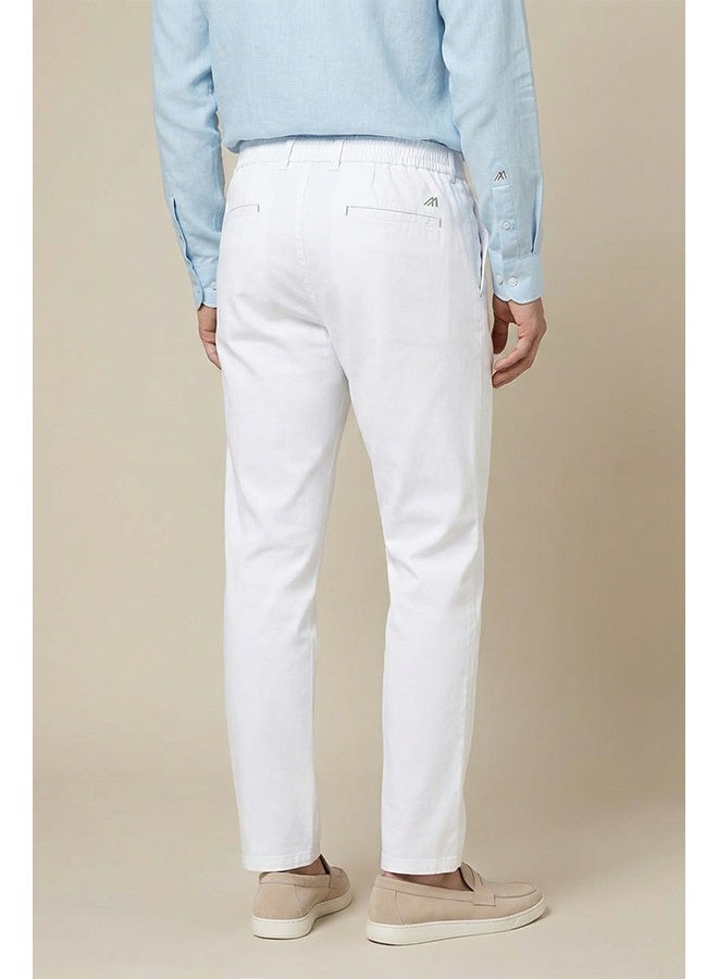 مانرزم The Airway White Linen Blend Trousers Comfort Fit - Image 5