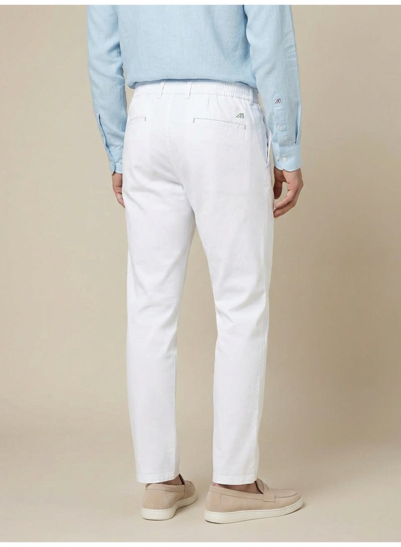 Mannerism The Airway White Linen Blend Trousers Comfort Fit - Image 5