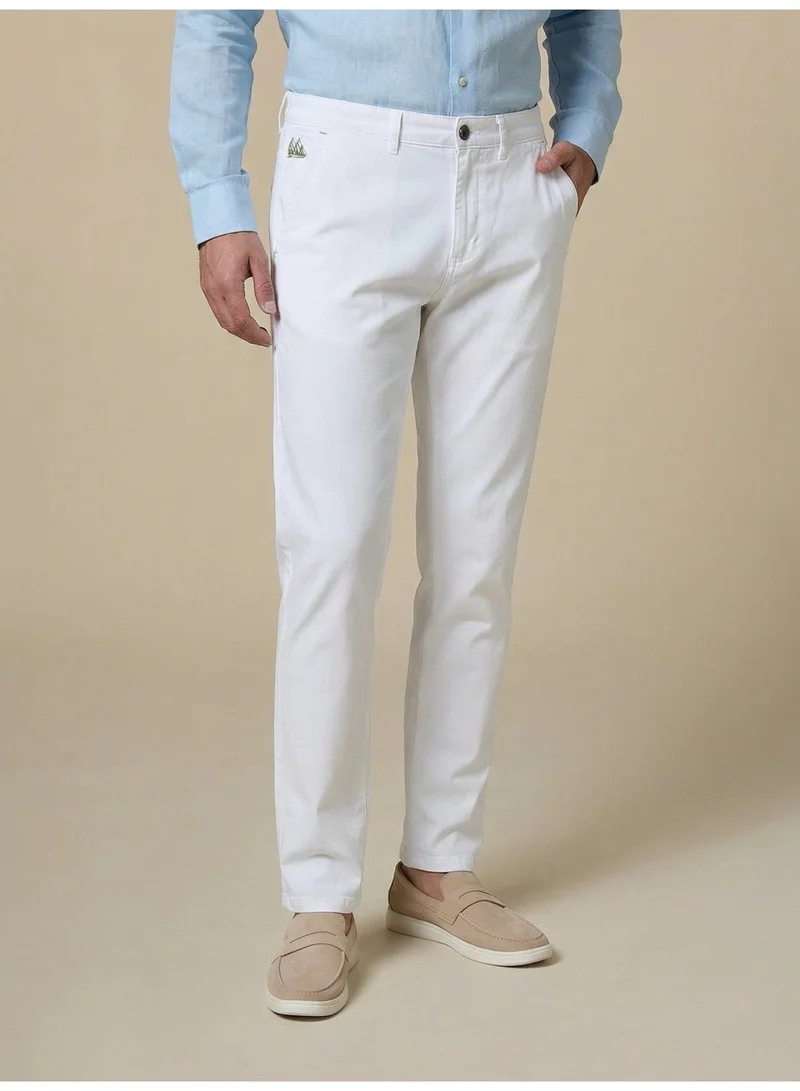 Mannerism The Airway White Linen Blend Trousers Comfort Fit