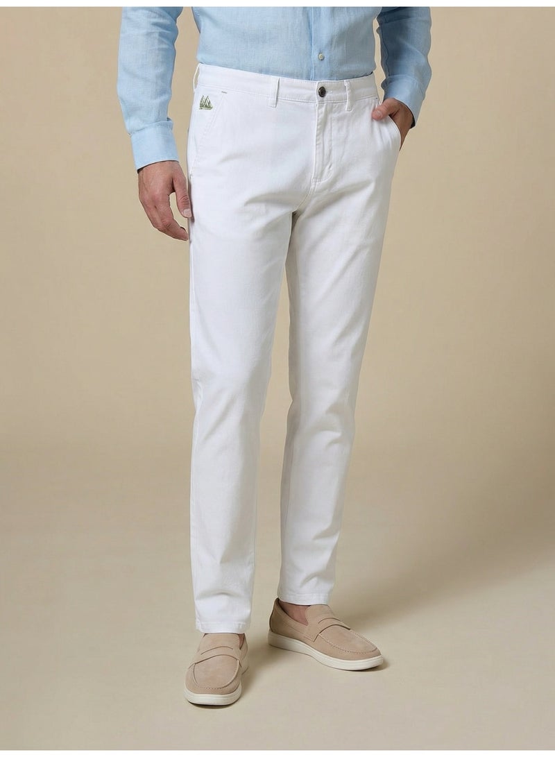 Mannerism The Airway White Linen Blend Trousers Comfort Fit - Image 1