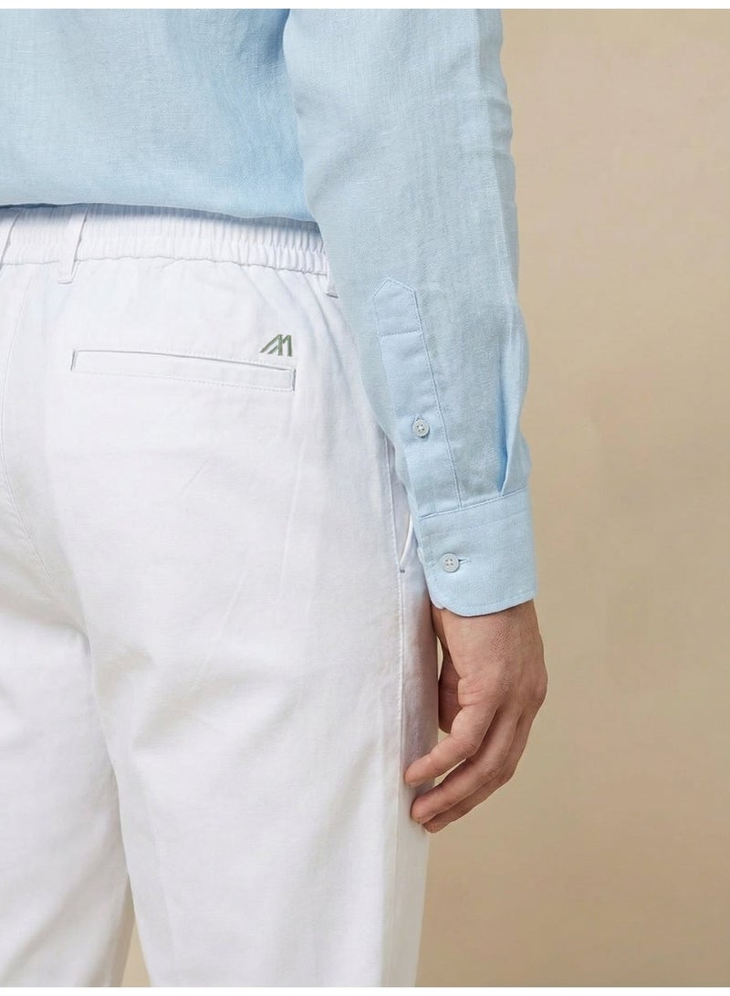 Mannerism The Airway White Linen Blend Trousers Comfort Fit - Image 4