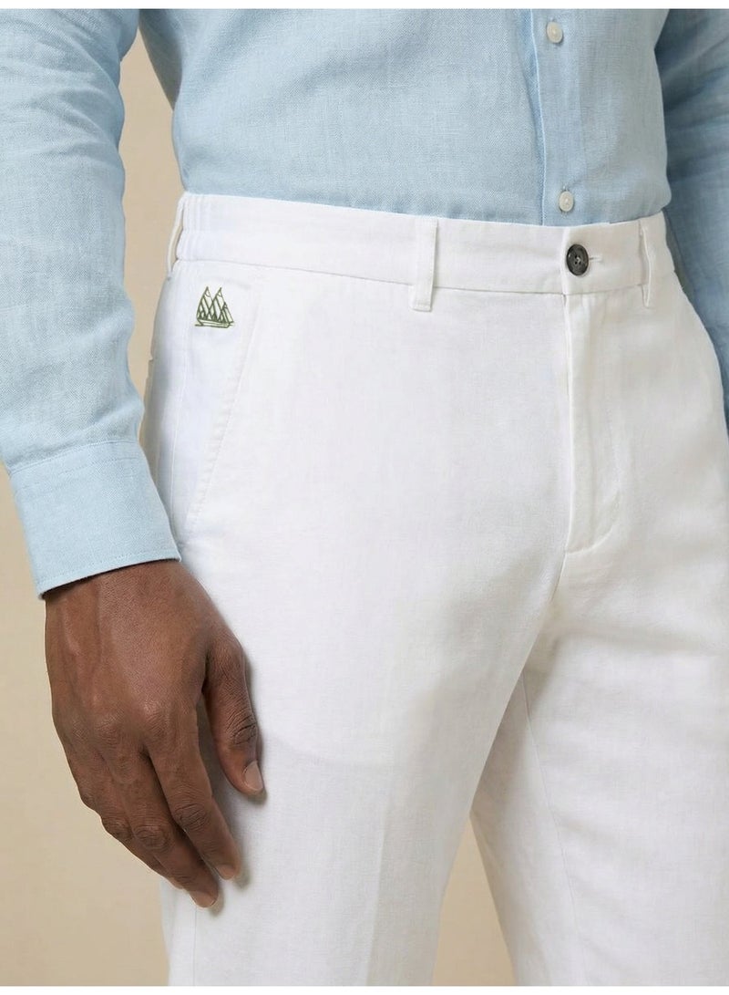 Mannerism The Airway White Linen Blend Trousers Comfort Fit - Image 2