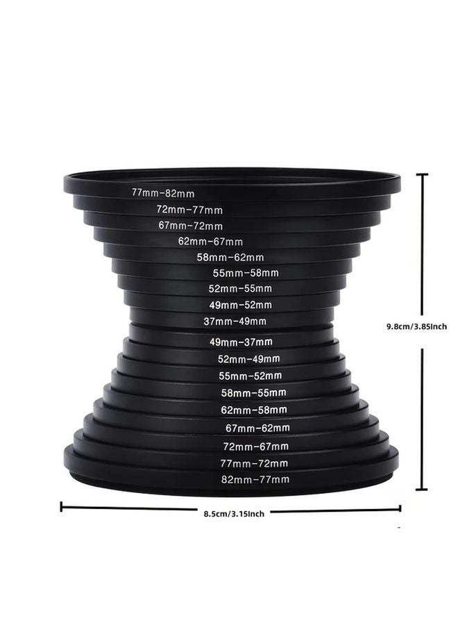 9PCS 82 To 37mm Camera Lens Filter Adapter Ring UV Polarized Starlight Close Up - Image 3