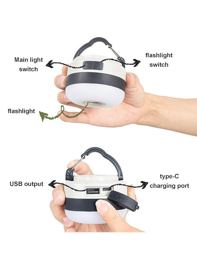 مصباح تخييم LED صغير، مصباح تخييم قابل لإعادة الشحن عبر USB، مصباح تخييم خارجي، مصباح ليلي LED طويل العمر للمشي لمسافات طويلة وانقطاع التيار الكهربائي والتخييم والعواصف وصيد الأسماك - Image 4