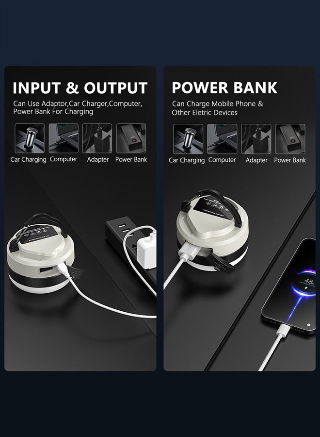 مصباح تخييم LED صغير، مصباح تخييم قابل لإعادة الشحن عبر USB، مصباح تخييم خارجي، مصباح ليلي LED طويل العمر للمشي لمسافات طويلة وانقطاع التيار الكهربائي والتخييم والعواصف وصيد الأسماك - Image 3