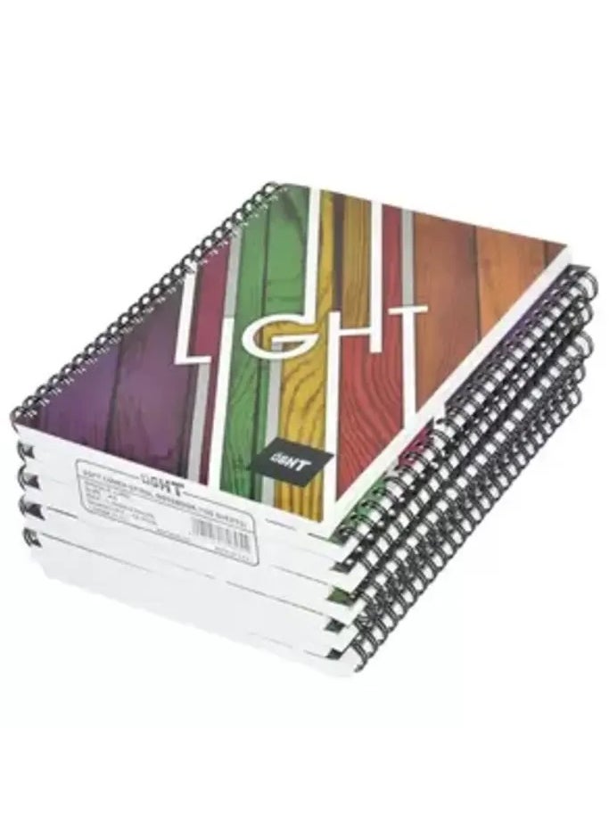 Light 10-Piece Light Spiral Soft Cover Notebook Single Ruled (100 Sheet) A5 Size - LINBA51603S 