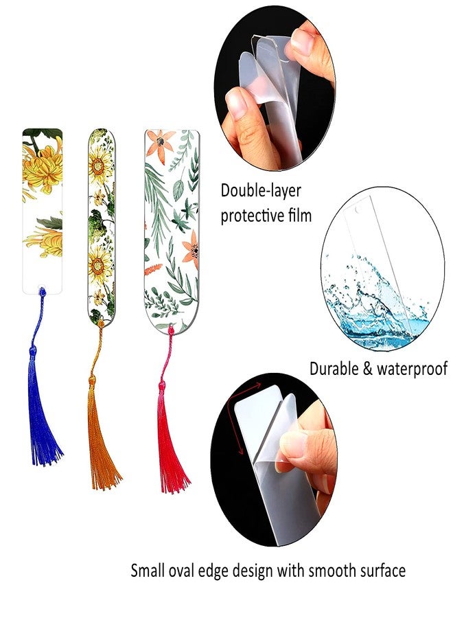 GetALift 30PCS Acrylic Bookmark Blanks, Clear Acrylic Craft Bookmarks with 30PCS Colorful Tassels, Transparent Rectangle Round Bookmarks Bulk for DIY Crafts Hanging Gift Tag Price Tags(3 Shape) - Image 3