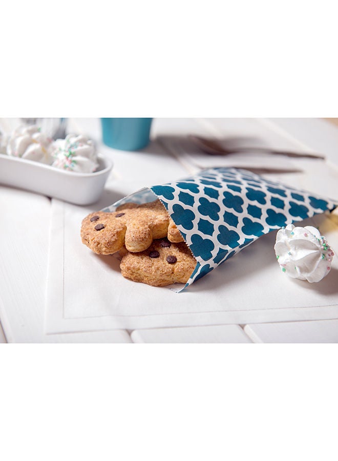 Restaurantware 7 x 5 Inch Cookie Bags, 100 Paper Treat Bags - Use As Party Favors Or Candy Bags, Navy Blue With Asian Monogram Paper Food Bags For Baked Goods, For Buffets Or Parties - Image 5