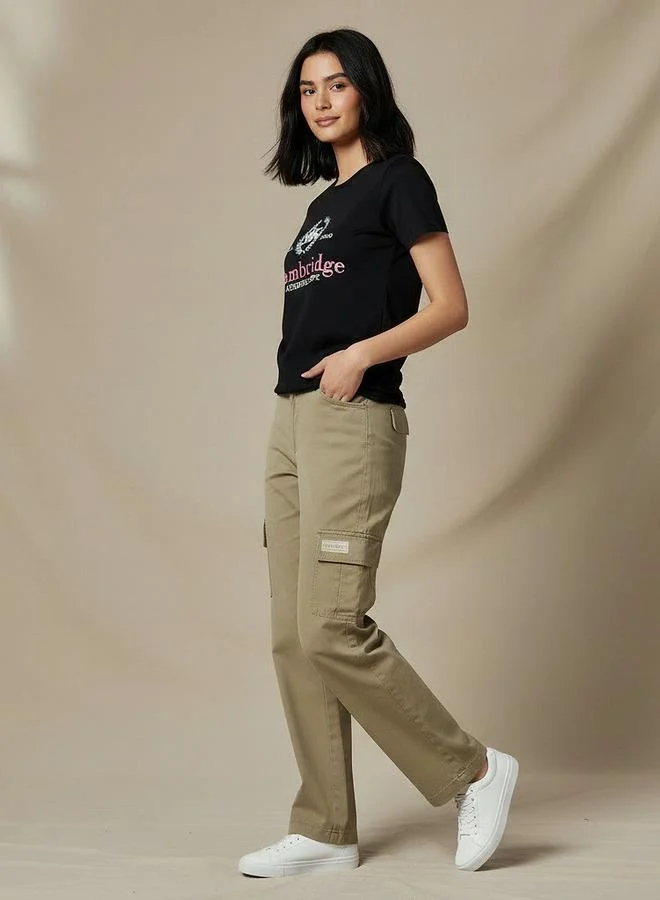 SP Characters Cotton T-shirt with Cambridge Embroidery