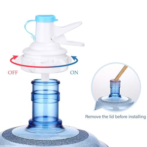 Yimaa 2 Pack Water Jug Dispenser Valve Water Jug Cap Bottle Spout Reusable Plastic Spigot Faucet for 55mm Non Threaded Crown Top Drinking Bottle - Image 3