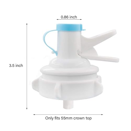 Yimaa 2 Pack Water Jug Dispenser Valve Water Jug Cap Bottle Spout Reusable Plastic Spigot Faucet for 55mm Non Threaded Crown Top Drinking Bottle - Image 2