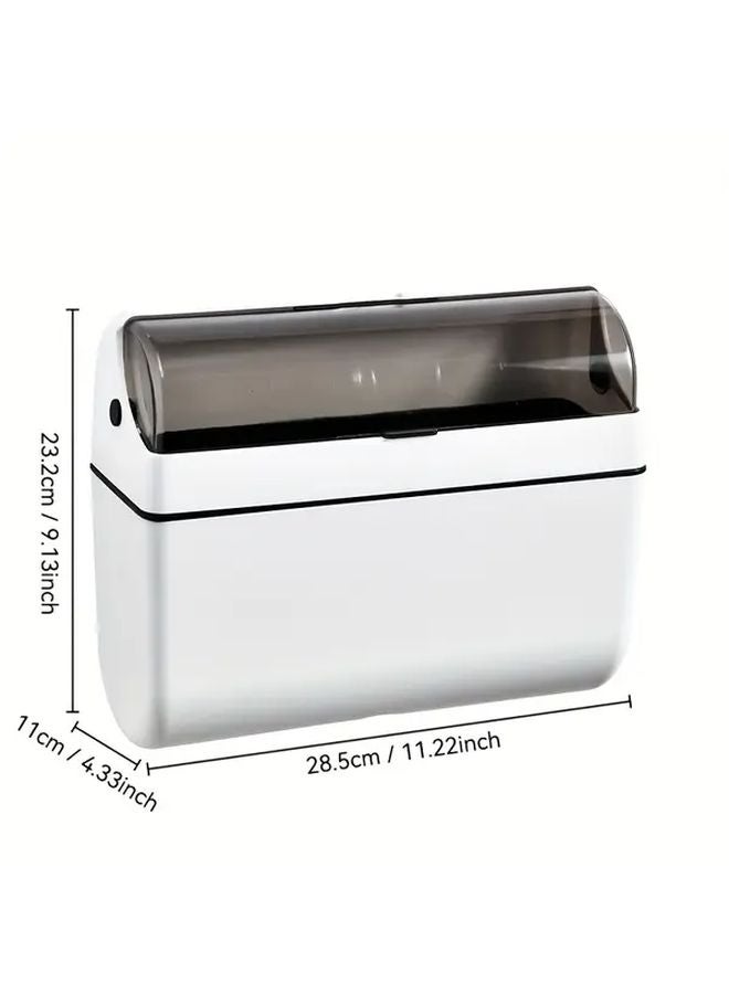 Wall Mounted Multi Functional Tissue Box Holder With Toothbrush Soap Dispenser - Image 4