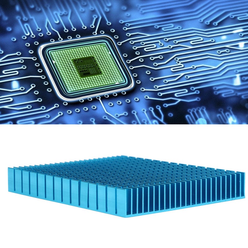 مبرد الحرارة: مببرد ألومنيوم أزرق متين سريع التبريد - تصميم ذكي ومكفئ للتبريد لمكونات CPU ومضخم والدوائر المطبوعة (PCB) والمكونات الإلكترونية - Image 1