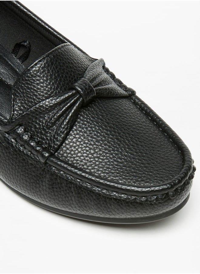 Flora Bella By Shoexpress - Women's Bow Accent Slip-On Loafers With Wedge Heels - Image 1