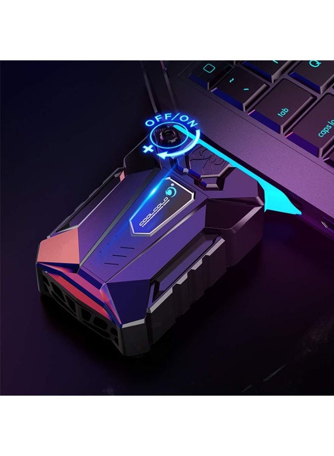 مروحة تبريد للكمبيوتر المحمول مزودة بسرعة قابلة للتعديل، ومروحة تبريد صامتة، وتصميم محمول لتخفيف الحرارة بشكل فعال، وتعمل بمنفذ Micro USB، وخفيفة الوزن. - Image 3