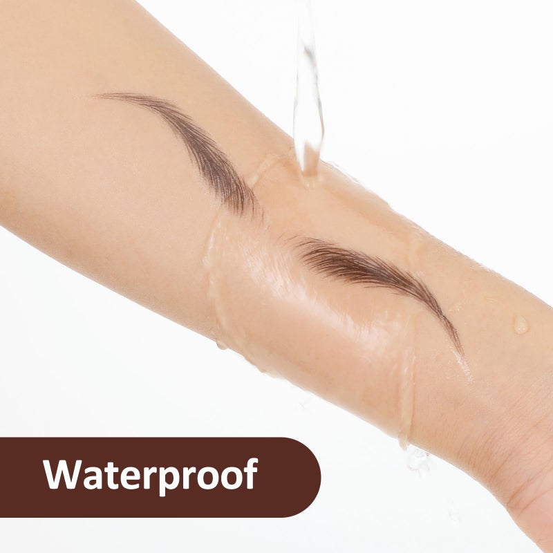 YUXIANLB 10 Sheets Waterproof Eyebrow Tattoo Fake Eyebrows Sticker 4D Hair-Like Eyebrow Tattoos Stickers Temporary Eyebrow Tattoo For Women Long-Lasting Eyebrow Christmas For Makeup Beginner(Black-10) - Image 5