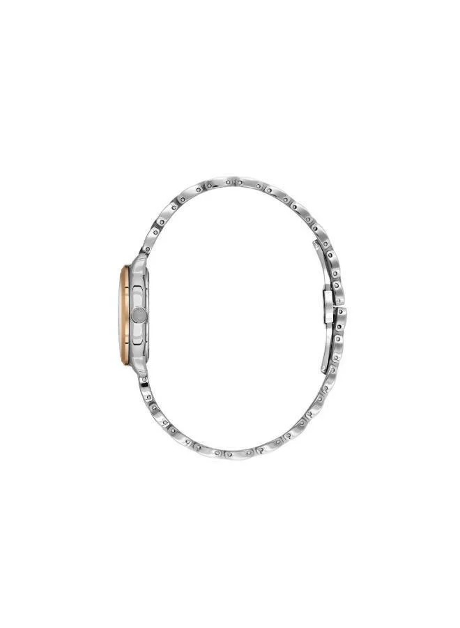 Daniel Klein Women's Stainless Steel Silver and Rose Gold Alloy Case Analog Warm Grey Round Sunray Dial Japanese Quartz Premium 30 Meters Water Resistant