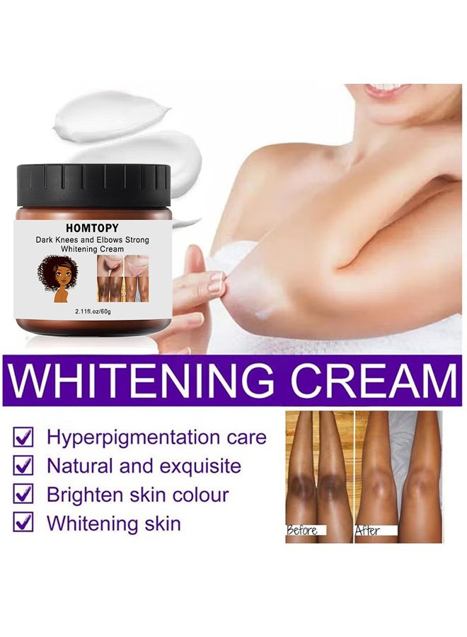 هومتوبس كريم تبييض قوي للركبتين والمرفقين الداكنين ، 60 جرام تخلص من المفاصل بسهولة في 7 أيام فقط تبييض البشرة يحسن لون البشرة كريم مغذي ومرطب - Image 4