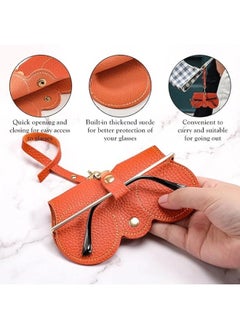 ShebSheb 3 PCS Soft Leather Sunglasses Bag Eyeglass Case Portable Anti-Scratch Sunglasses Pouch Anti-Stress Sun Glasses Storage Bag with Lanyard for Women Men Glasses Protective Case for Travel Home  - Image 2
