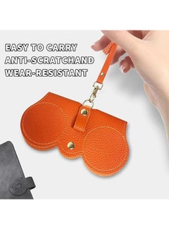 ShebSheb 3 PCS Soft Leather Sunglasses Bag Eyeglass Case Portable Anti-Scratch Sunglasses Pouch Anti-Stress Sun Glasses Storage Bag with Lanyard for Women Men Glasses Protective Case for Travel Home  - Image 4