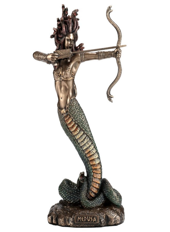 Veronese Design 6 1/8 Inch Furious Medusa Shooting Arrow Resin Sculpture Bronze Finish - Image 1