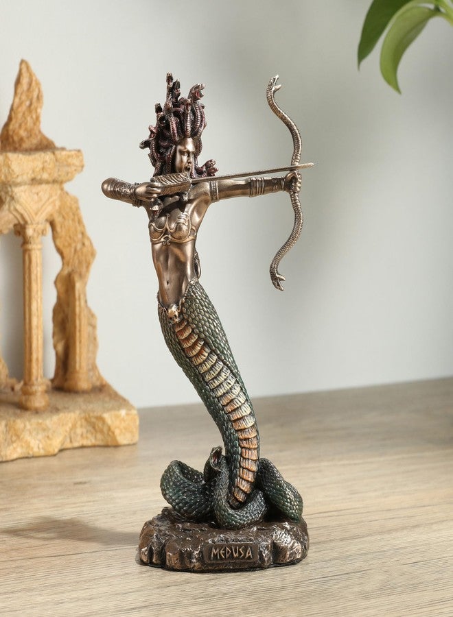 Veronese Design 6 1/8 Inch Furious Medusa Shooting Arrow Resin Sculpture Bronze Finish - Image 2