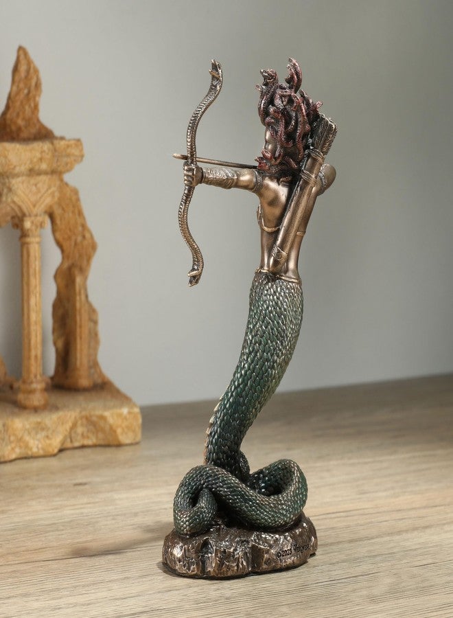 Veronese Design 6 1/8 Inch Furious Medusa Shooting Arrow Resin Sculpture Bronze Finish - Image 4