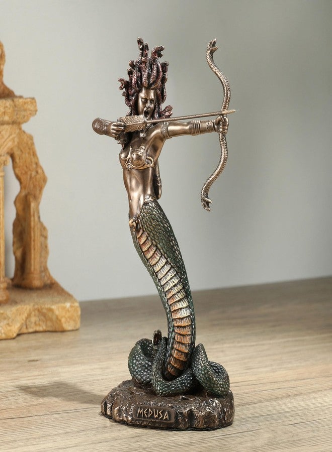 Veronese Design 6 1/8 Inch Furious Medusa Shooting Arrow Resin Sculpture Bronze Finish - Image 5