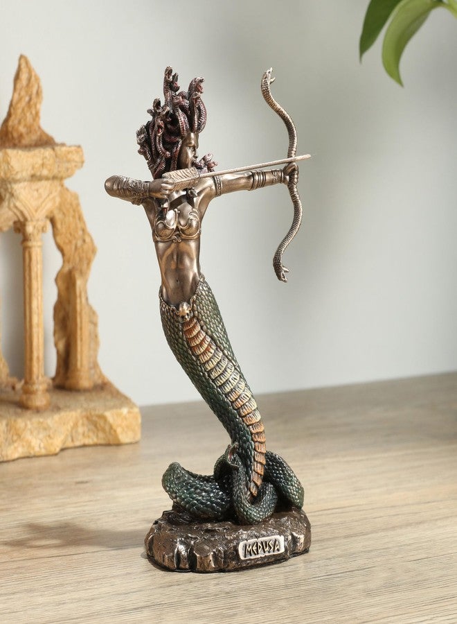 Veronese Design 6 1/8 Inch Furious Medusa Shooting Arrow Resin Sculpture Bronze Finish - Image 3