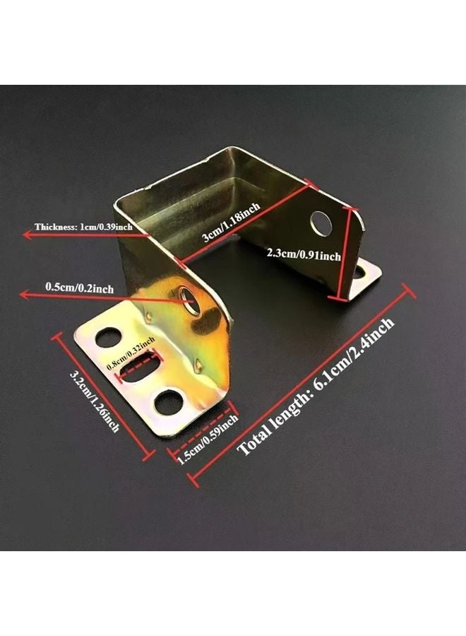 4pcs Heavy Duty Metal Bed Frame Brackets Golden Corner Support Hooks Furniture Stability - Image 4