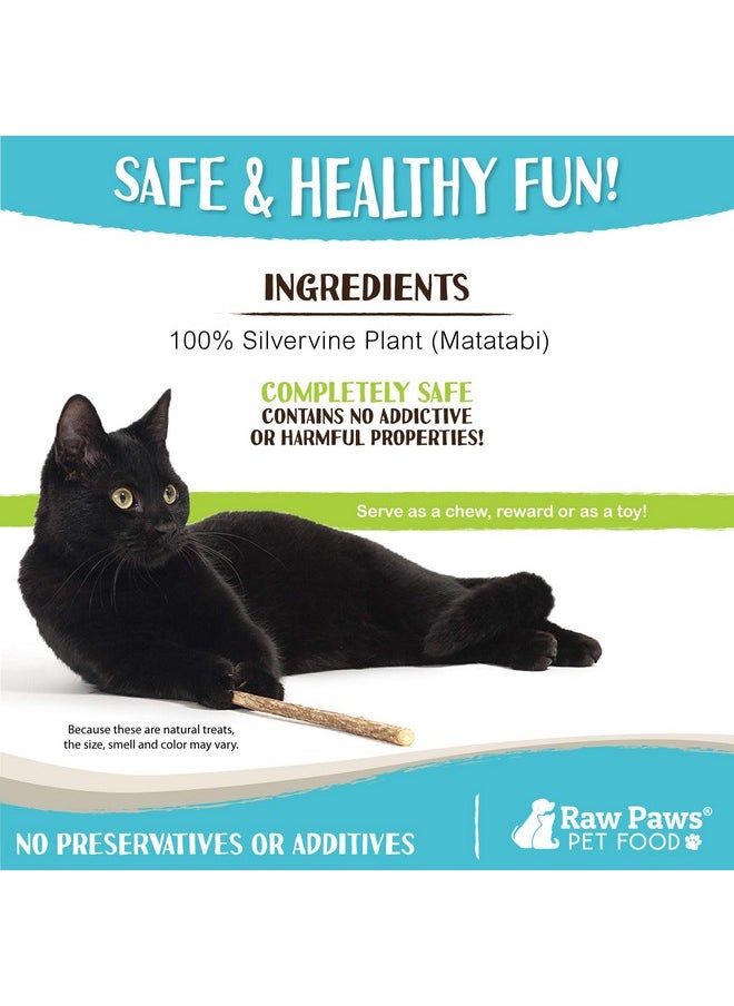 Raw Paws - Raw Paws Silvervine Sticks for Cats, 30 (Pack) - Silvervine Cat Toy for Indoor Cats, Catnip Sticks, Matatabi Cat Chew Stick, Silvervine for Cats, Silver Vine Sticks Cats Kicker Toy, Cat Toy Silvervine - Image 1
