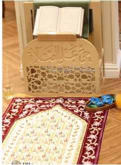 the wood co Prayer Stand and Quran Holder Prayer Corner Organizer White Elegant for Prayer Corner in Home or Office Living Room Bedroom or Office  - Image 4