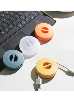 SYOSI Cable Management, 4 Piece Data Cable Sorter Storage Box, Retractable Portable Power Cord Organizer for Wrapping Earbuds  - Image 1