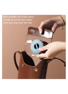 SYOSI Cable Management, 4 Piece Data Cable Sorter Storage Box, Retractable Portable Power Cord Organizer for Wrapping Earbuds  - Image 3