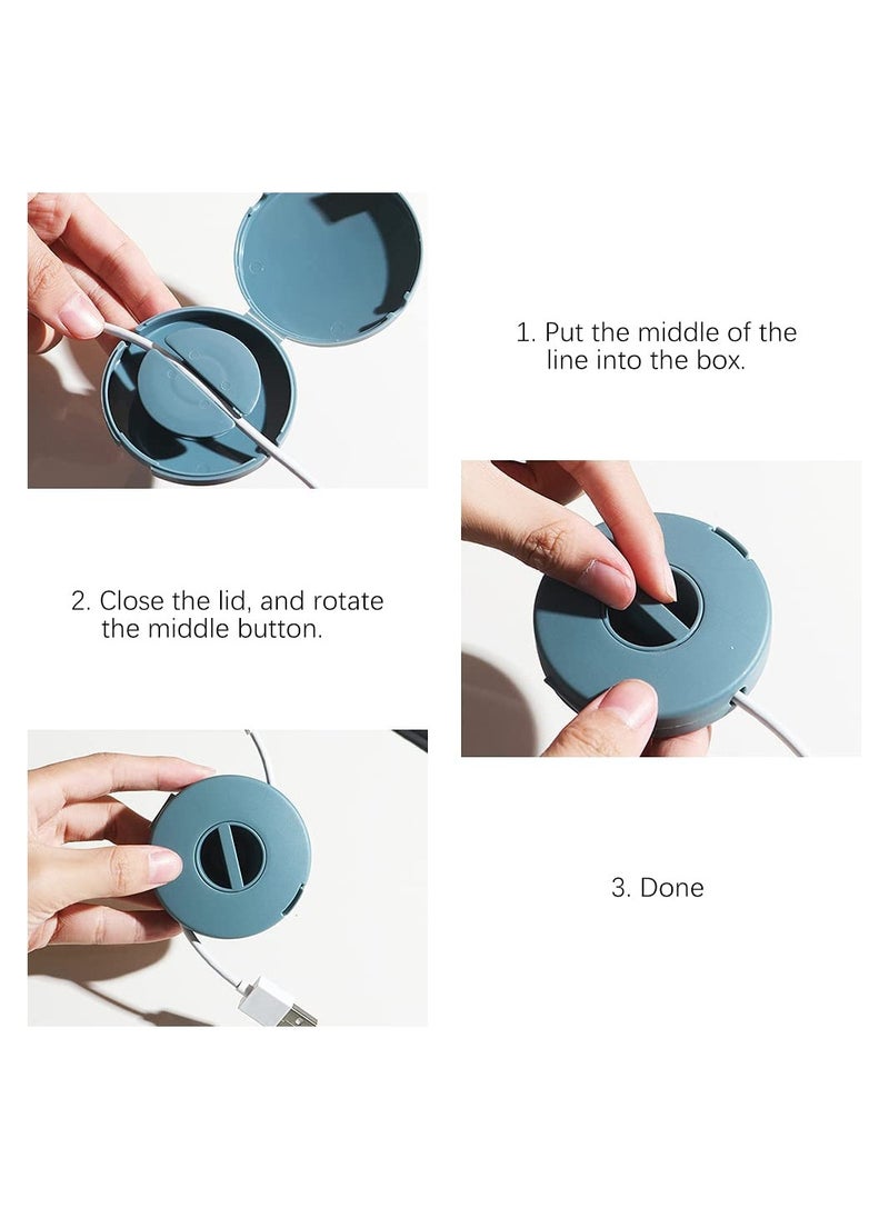 SYOSI Cable Management, 4 Piece Data Cable Sorter Storage Box, Retractable Portable Power Cord Organizer for Wrapping Earbuds  - Image 5