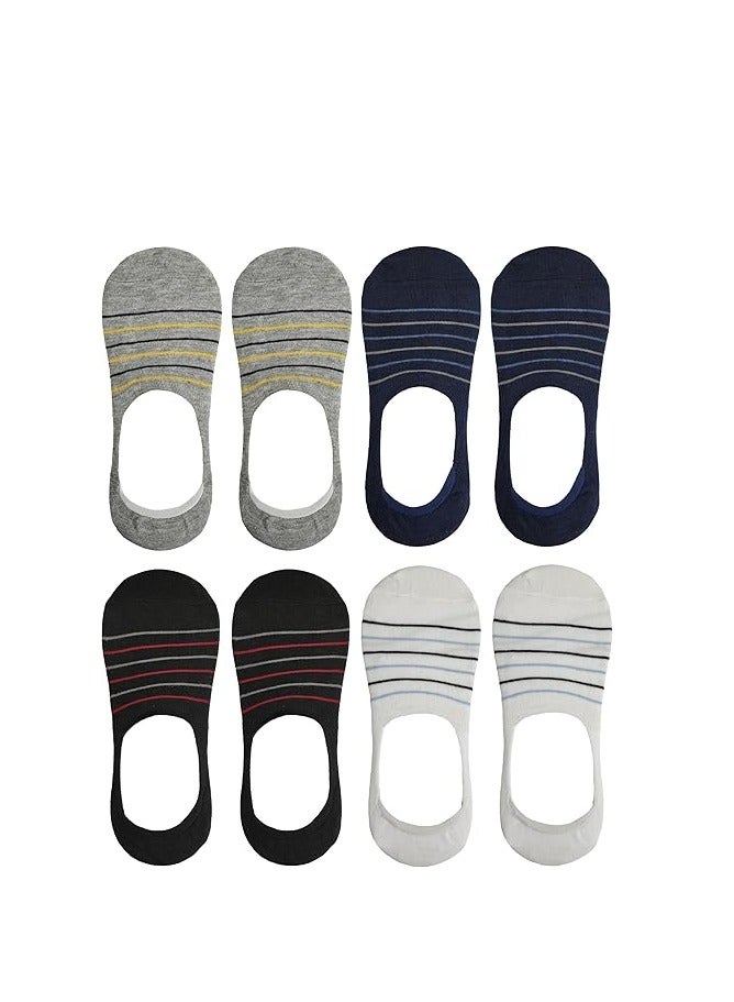 Tango تانغو 8 أزواج من الجوارب الرجالية المخططة غير المرئية - قطن غير قابل للانزلاق - بطانات غير مرئية - مقاس EU 40 إلى 45 (مخطط متعدد - 8 أزواج) - Image 4