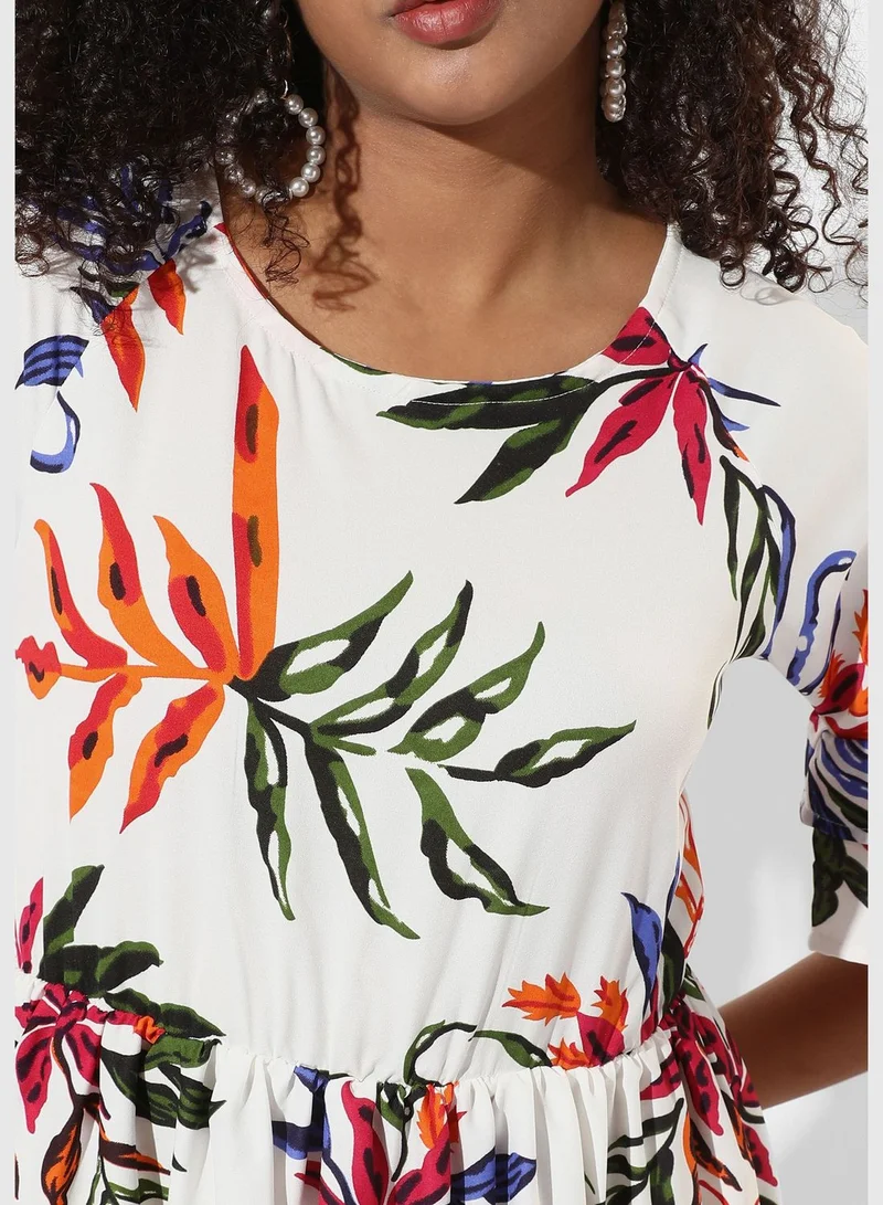 Campus Sutra Tiered Floral Dress