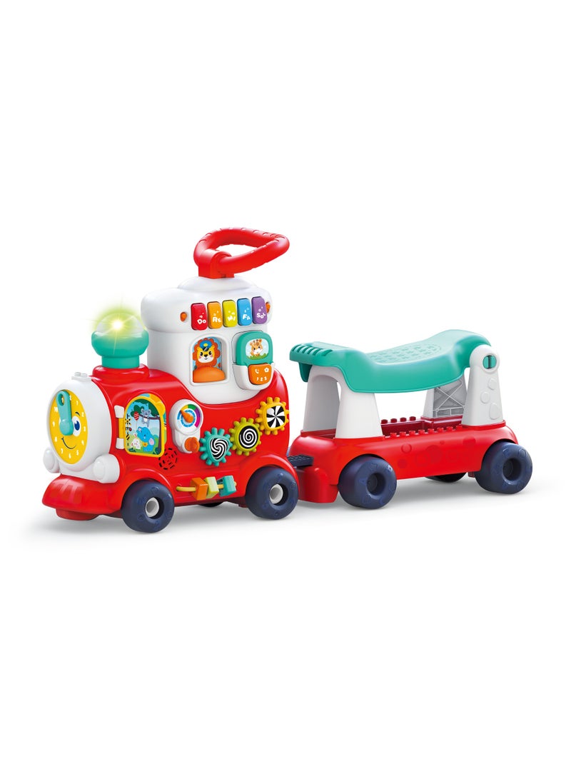 Hola 4in1 Push Walker & Ride-on Learning Train, Interactive Toy w/ Music, Lights & Sounds, Convertible Push Walker, Pull-Along Wagon, Learning Activity, Motor Skills & Imagination for Kids 12M+ - Image 1