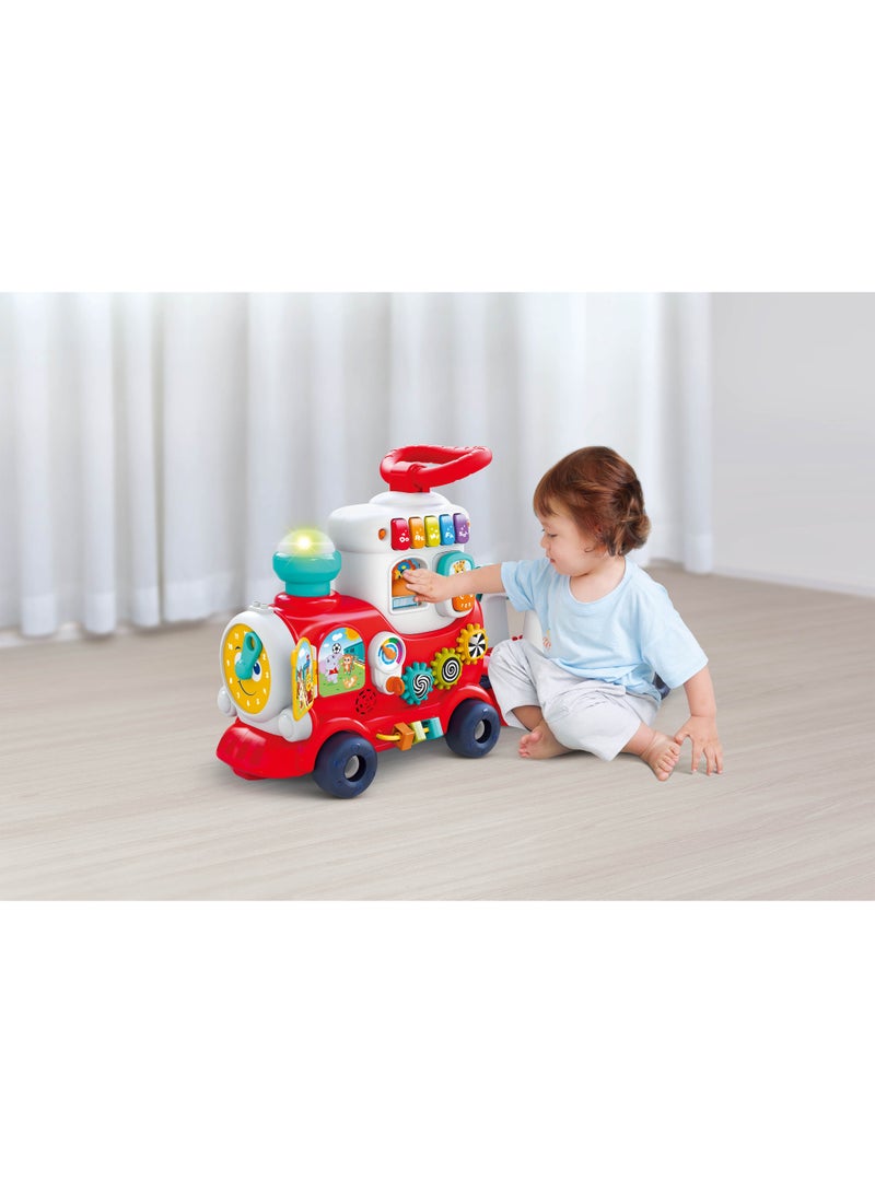 Hola 4in1 Push Walker & Ride-on Learning Train, Interactive Toy w/ Music, Lights & Sounds, Convertible Push Walker, Pull-Along Wagon, Learning Activity, Motor Skills & Imagination for Kids 12M+ - Image 2