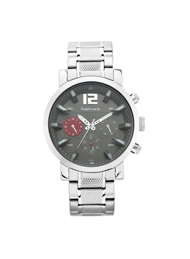 fastrack 3227SM01 FastFit Men’s Analog Watch – Grey Dial, Stainless Steel Strap, Quartz Movement - Image 1