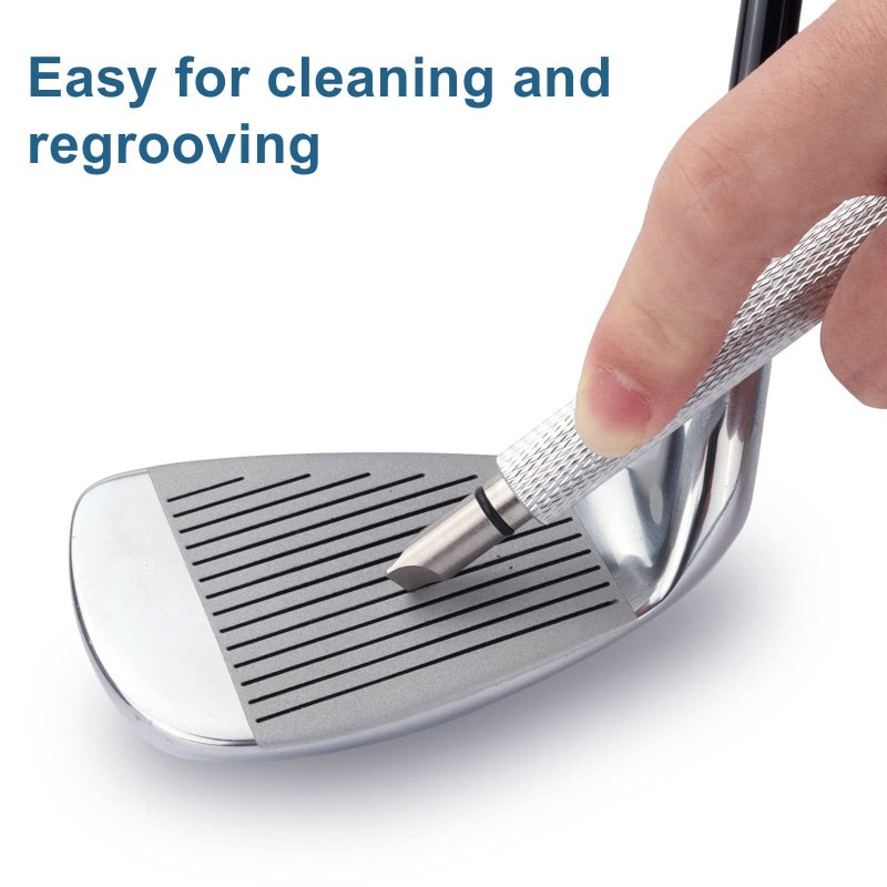 Bulex Golf Club Groove Sharpener, Re-Grooving Tool and Cleaner for Wedges & Irons - Generate Optimal Backspin - Suitable for U & V-Grooves, Silver - Image 2
