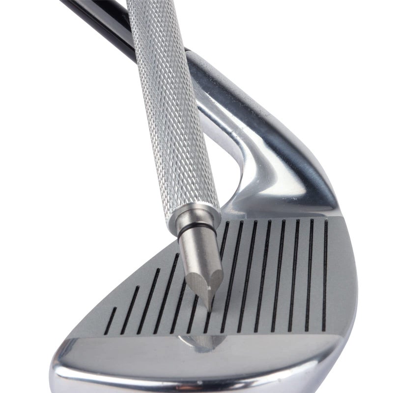 Bulex Golf Club Groove Sharpener, Re-Grooving Tool and Cleaner for Wedges & Irons - Generate Optimal Backspin - Suitable for U & V-Grooves, Silver - Image 1