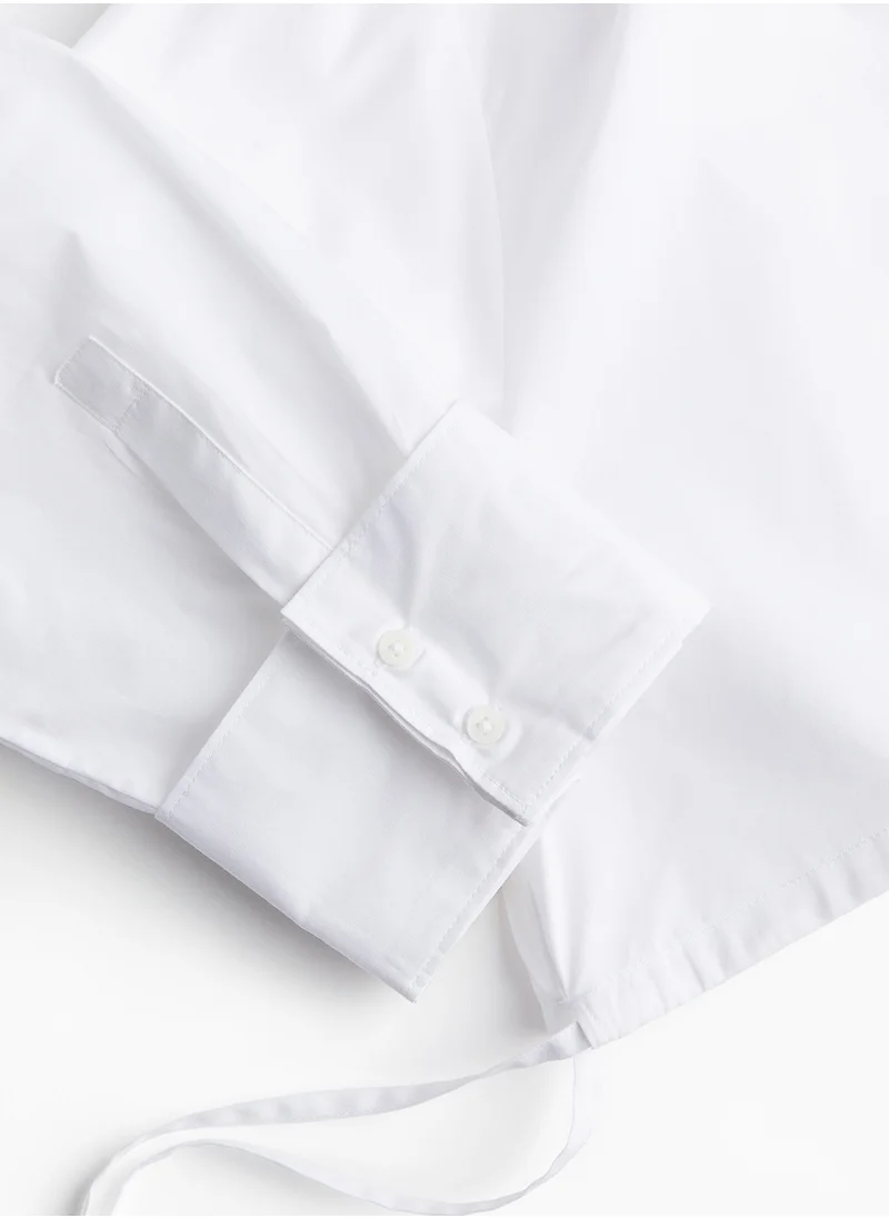 H&M Cropped Drawstring-Detail Shirt