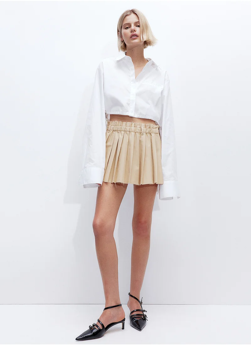 H&M Cropped Drawstring-Detail Shirt