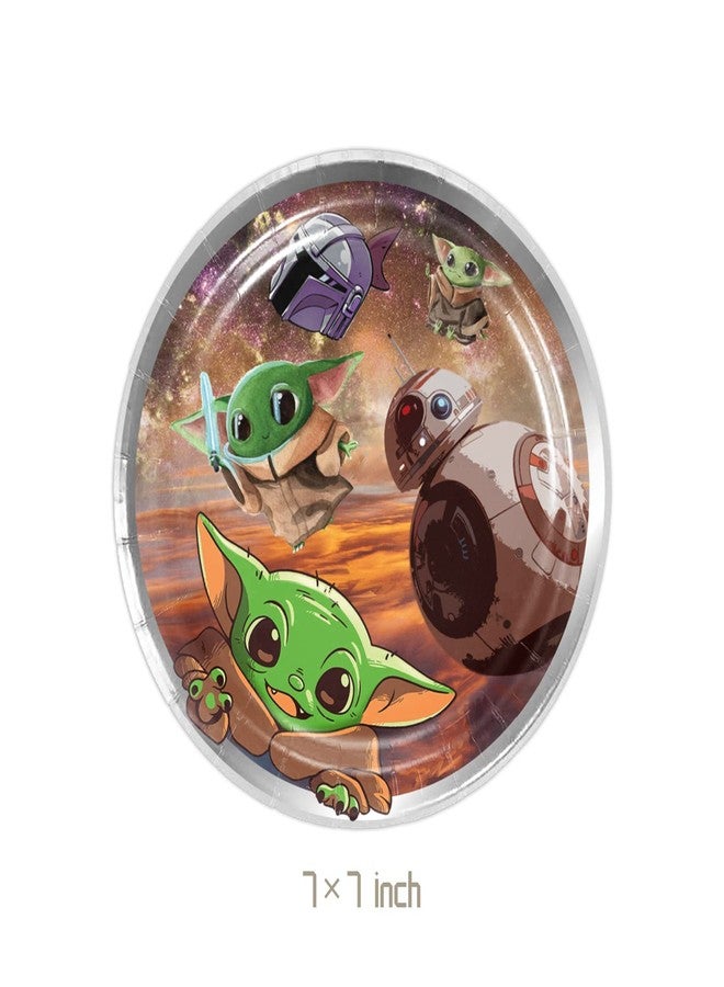 Omto 40Pack Baby Yoda Party Supplies include 20 plates, 20 napkins for Baby Yoda party decoration - Image 4