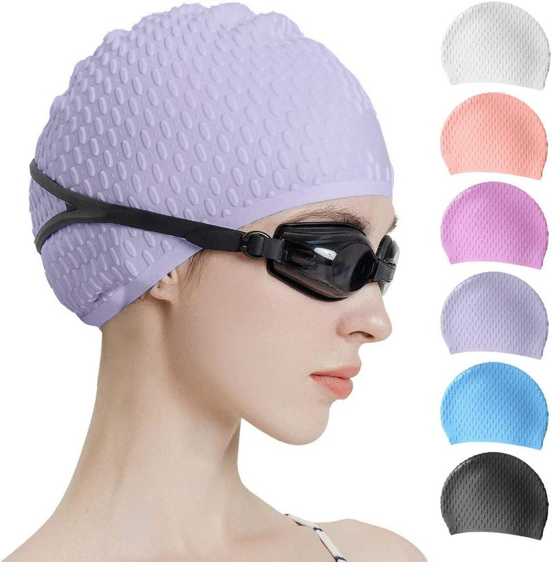 Tripsky Silicone Swim Cap,Comfortable Bathing Cap Ideal for Curly Short Medium Long Hair, Swimming Cap for Women and Men, Shower Caps Keep Hairstyle Unchanged… - Image 1